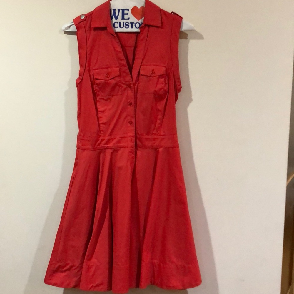 Orange Button-up Dress